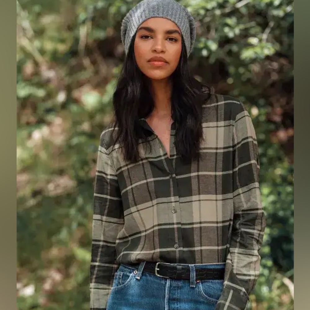 JENNI KAYNE  Classic Flannel Shirt cotton Size S (c5)